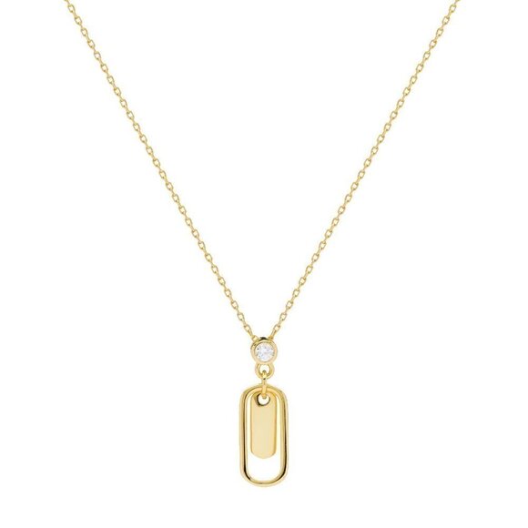 Jewelry - Open Link Charm with Crystal Accent Necklace